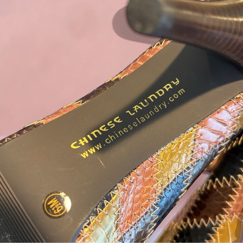 Chinese Laundry "Ready" Patchwork Snakeskin Platf… - image 5